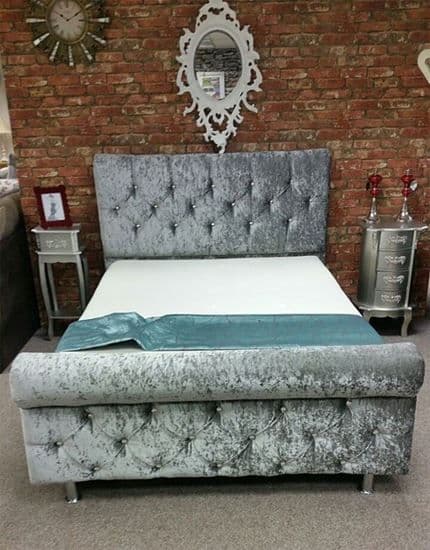 Sleigh king size bed frame
